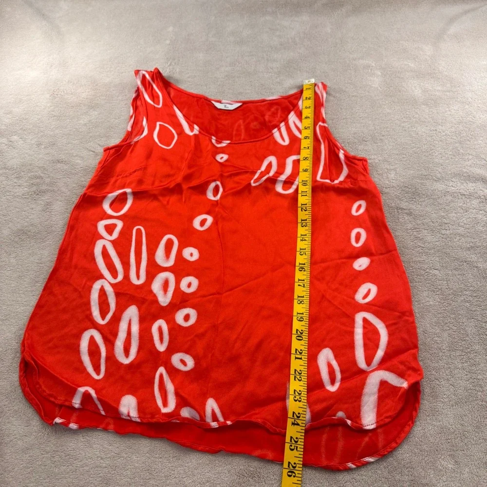 European Abstract Artsy Minimalist Red Orange Tank Top Resort Pop Art SZ 8 - Picture 6 of 7